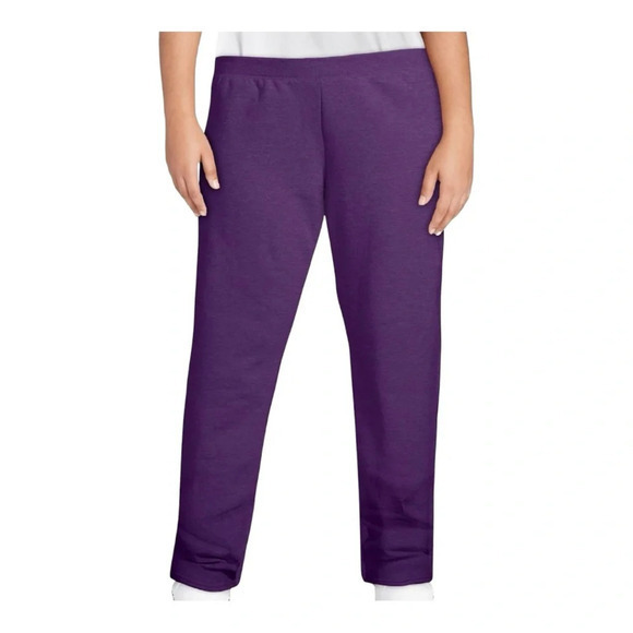 Hanes EcoSmart Fleece Sweatpants Open Bottom Legs Violet‎ Purple Women Size 2XL - Picture 1 of 8